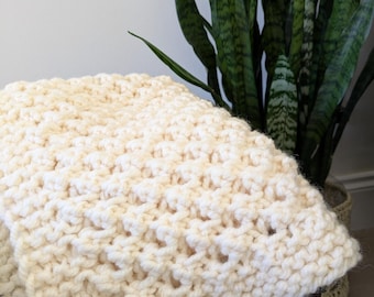 PDF Knitting PATTERN - Bobble Chunky Blanket/ Baby Blankie /Handmade Throw Blanket Home Decor