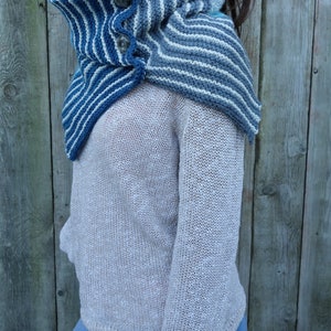 Knitting PATTERN Algarve Shawl/Ombre Striped Wrap/Winter Cowl/Oversized Scarf image 5