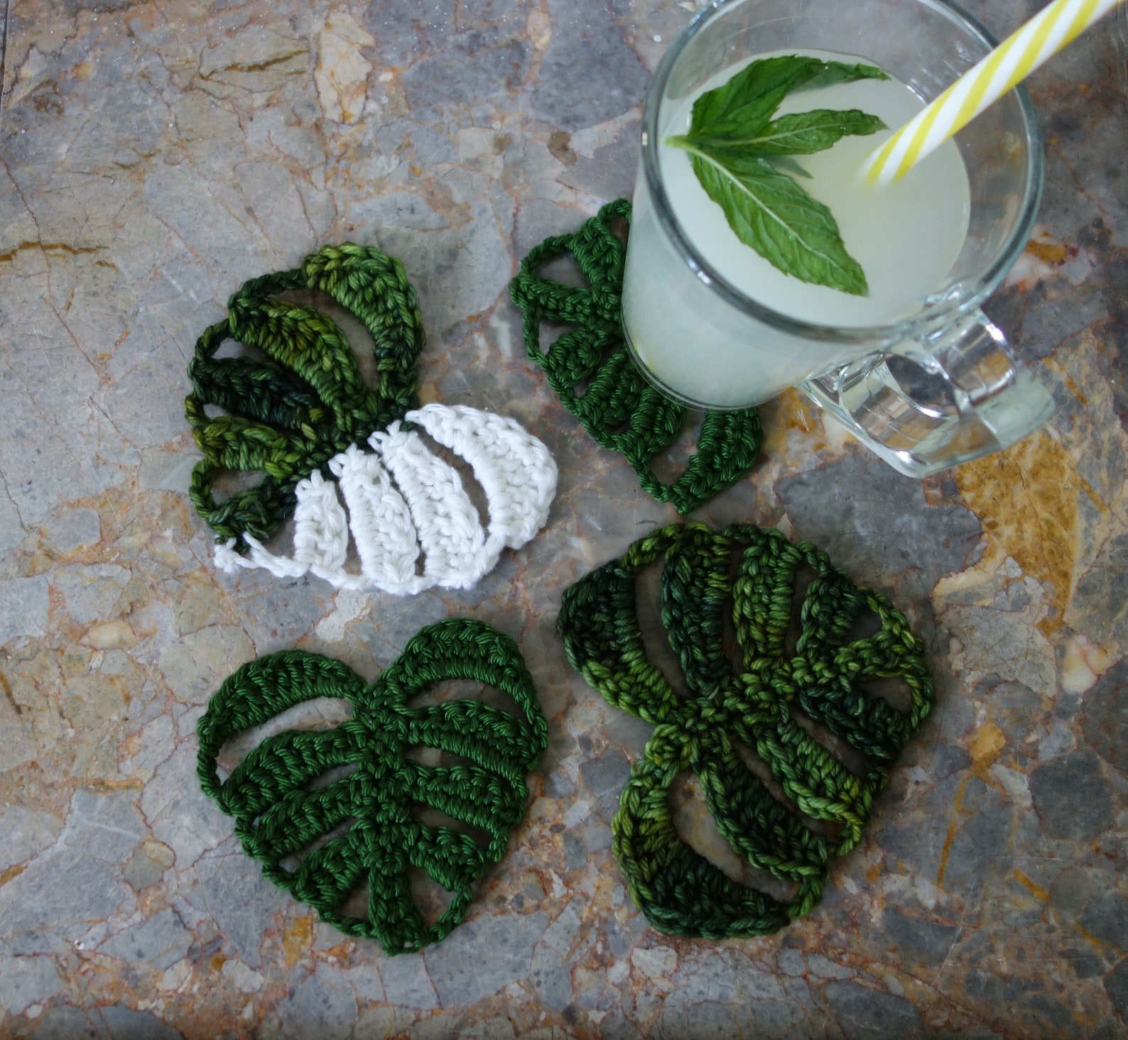 PDF Crochet PATTERN Monstera Deliciosa Leaf Coasters/diy Etsy Canada