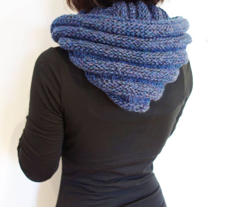 Knitting PATTERN Hooded Ribbed Infinity Scarf/Cowl/Loop/Wrap ..... Adult and Kid Size image 4