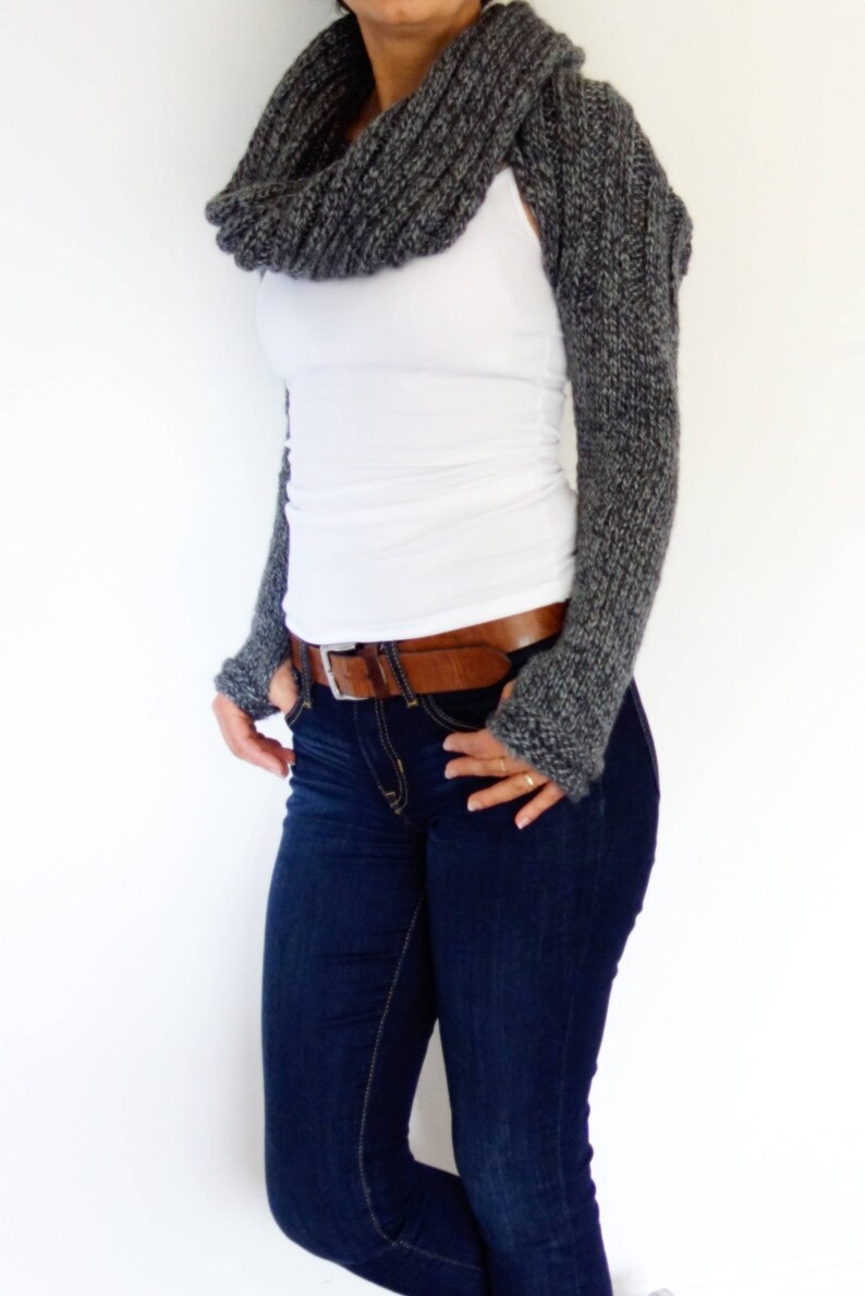 scarf top with sleeves