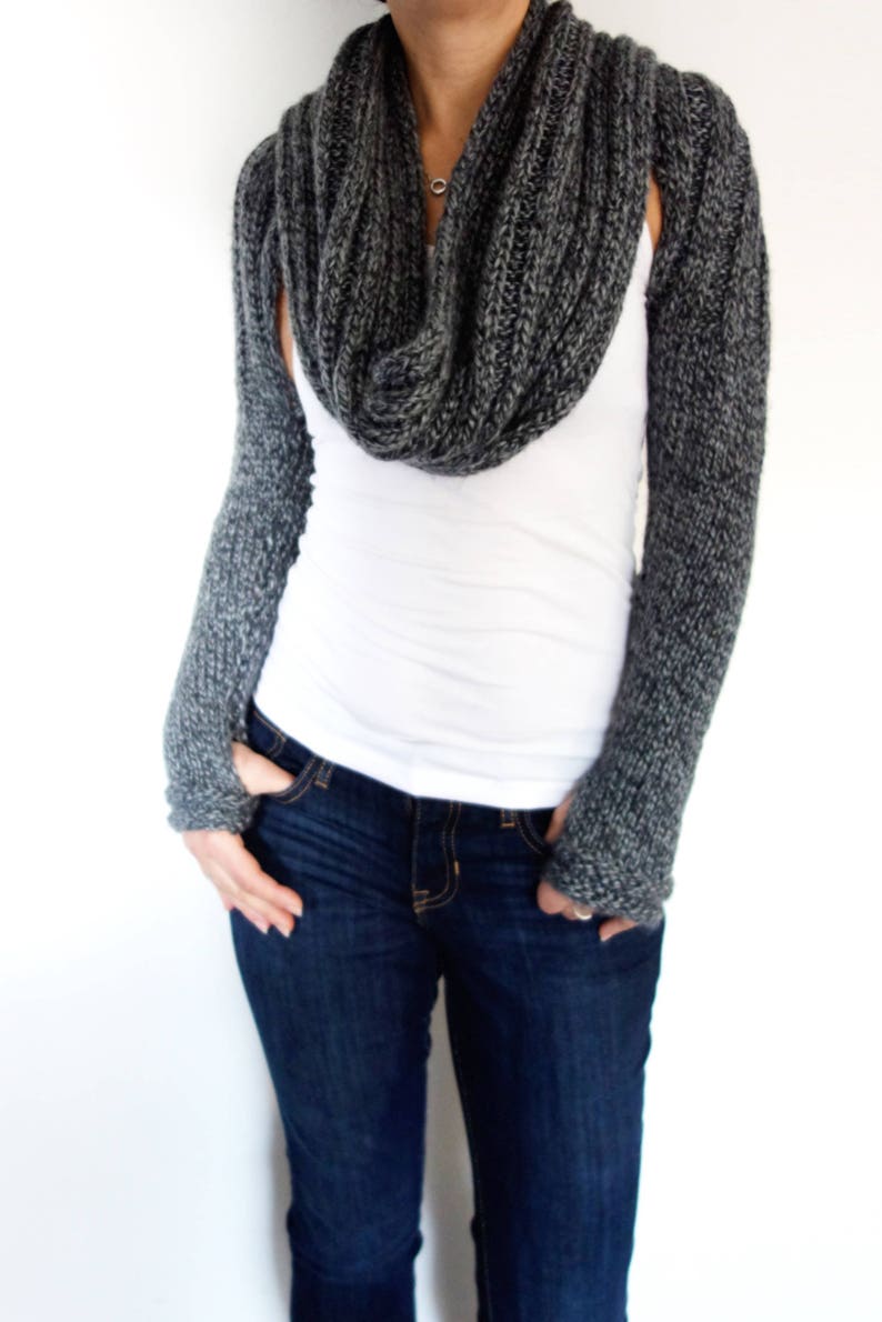 Knitting PATTERN Convertible Scarf with Sleeves/ Wrap Around Etsy