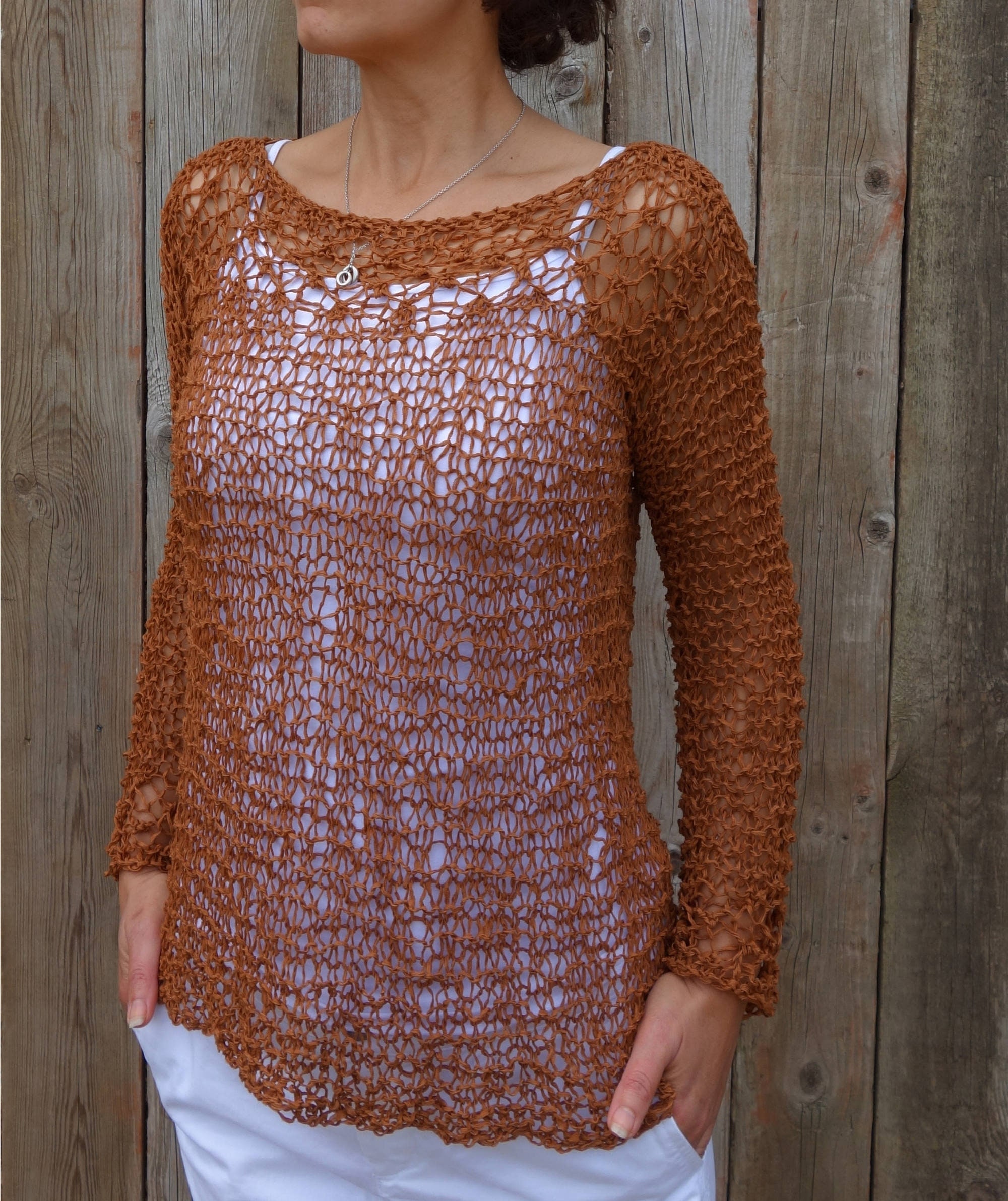 Knitting PATTERN Positano Top/loose Knit Boho Sweater/ Laced - Etsy