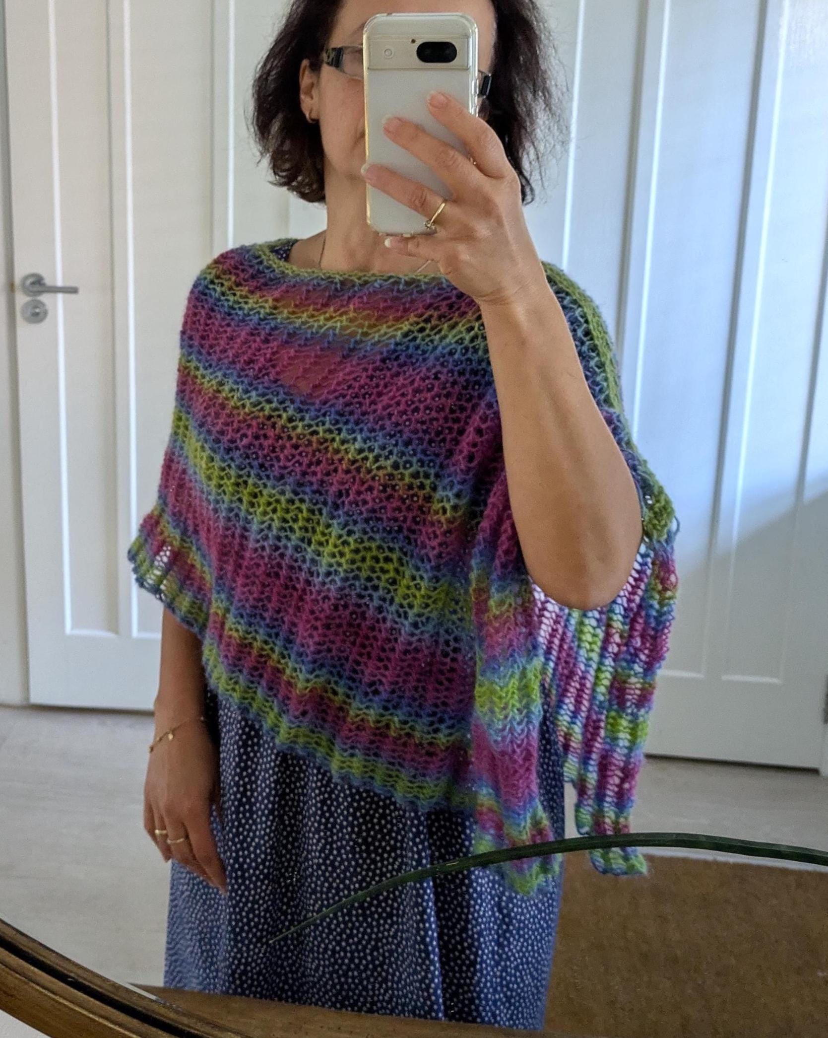 Knitting PATTERN- Honeycomb Lace Poncho/ Capelet/ Coverup