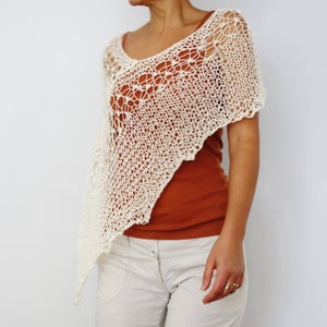 Knitting PATTERN Laced Shoulders Poncho/ See-through Shoulders Coverup ...