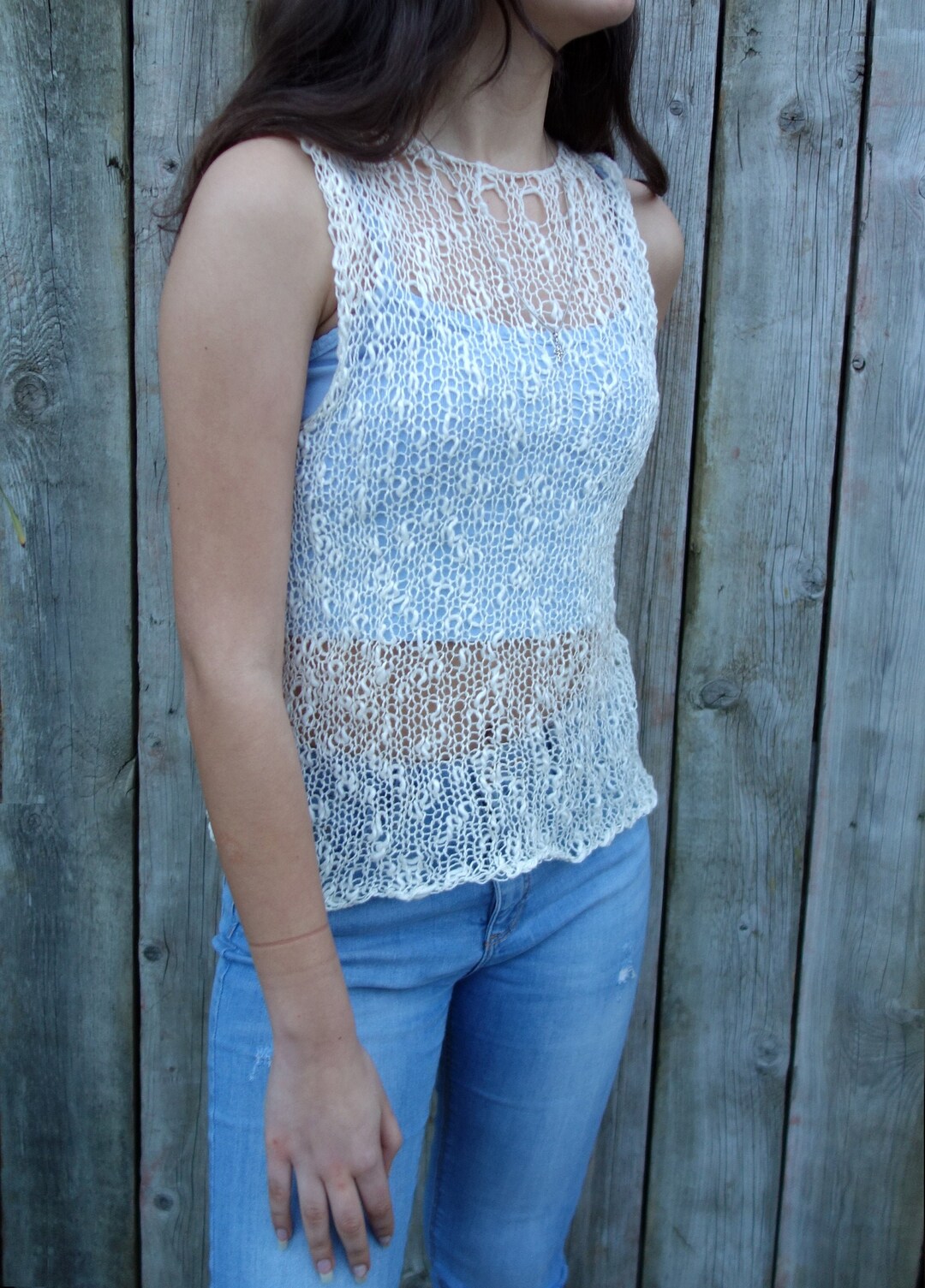 【Eaphi】front hole summer knit Eaphi] front hole summer knit beige - メルカリ
