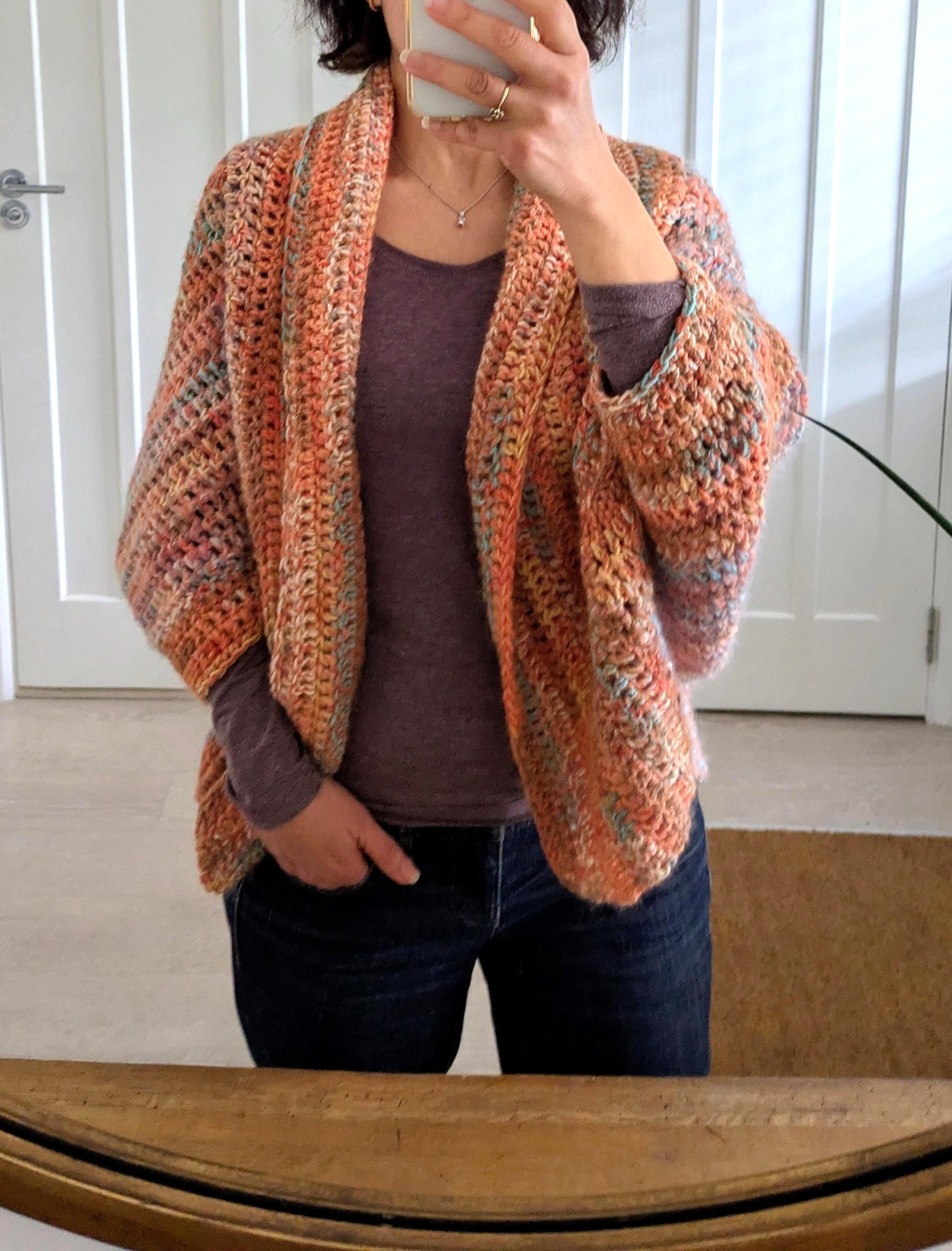 Crochet PATTERN- Sunset Cardigan/dolman Sleeve Cardi/ Easy Crochet