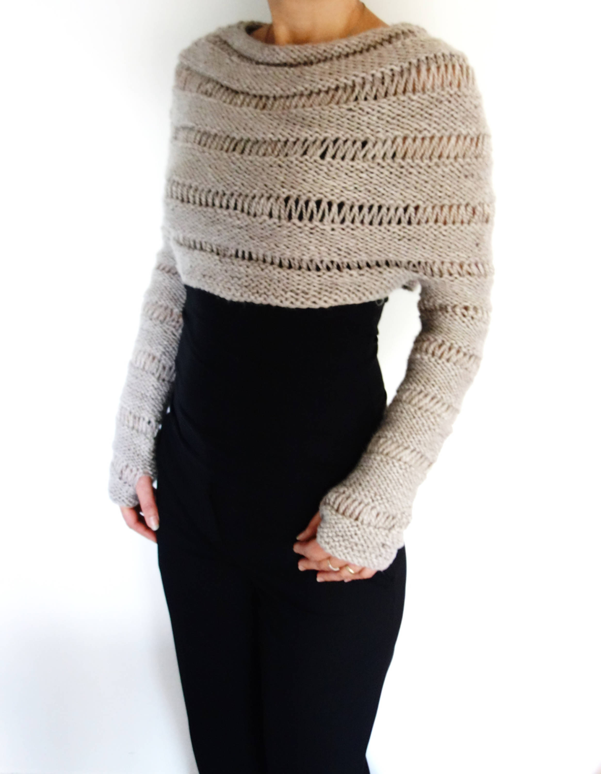 Knit Cropped Jumper - Oatmeal