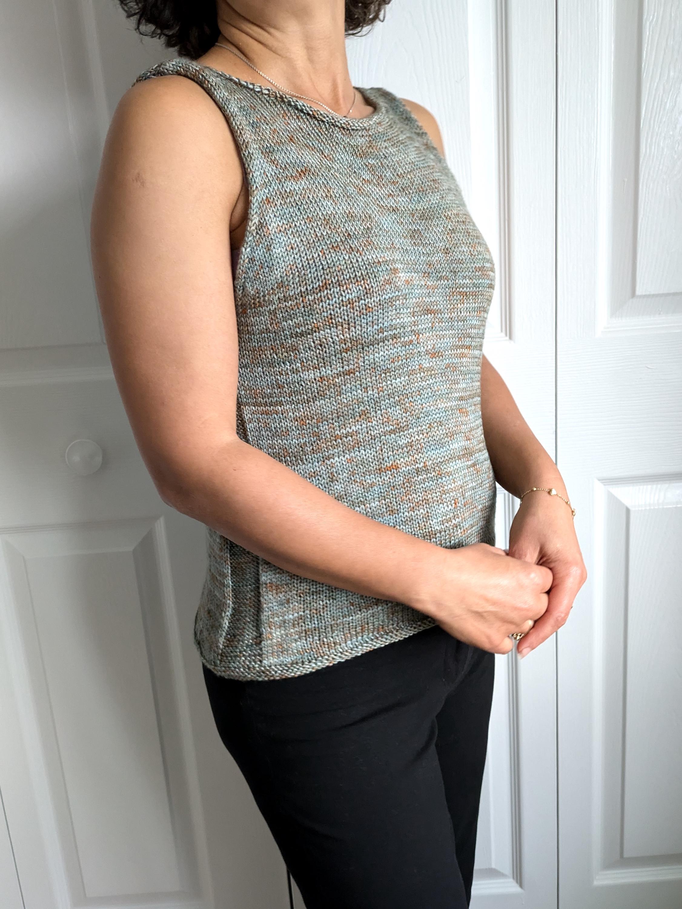 Knitting PATTERN - Patina Tank Top/ 4ply Yarn Sleeveless Top