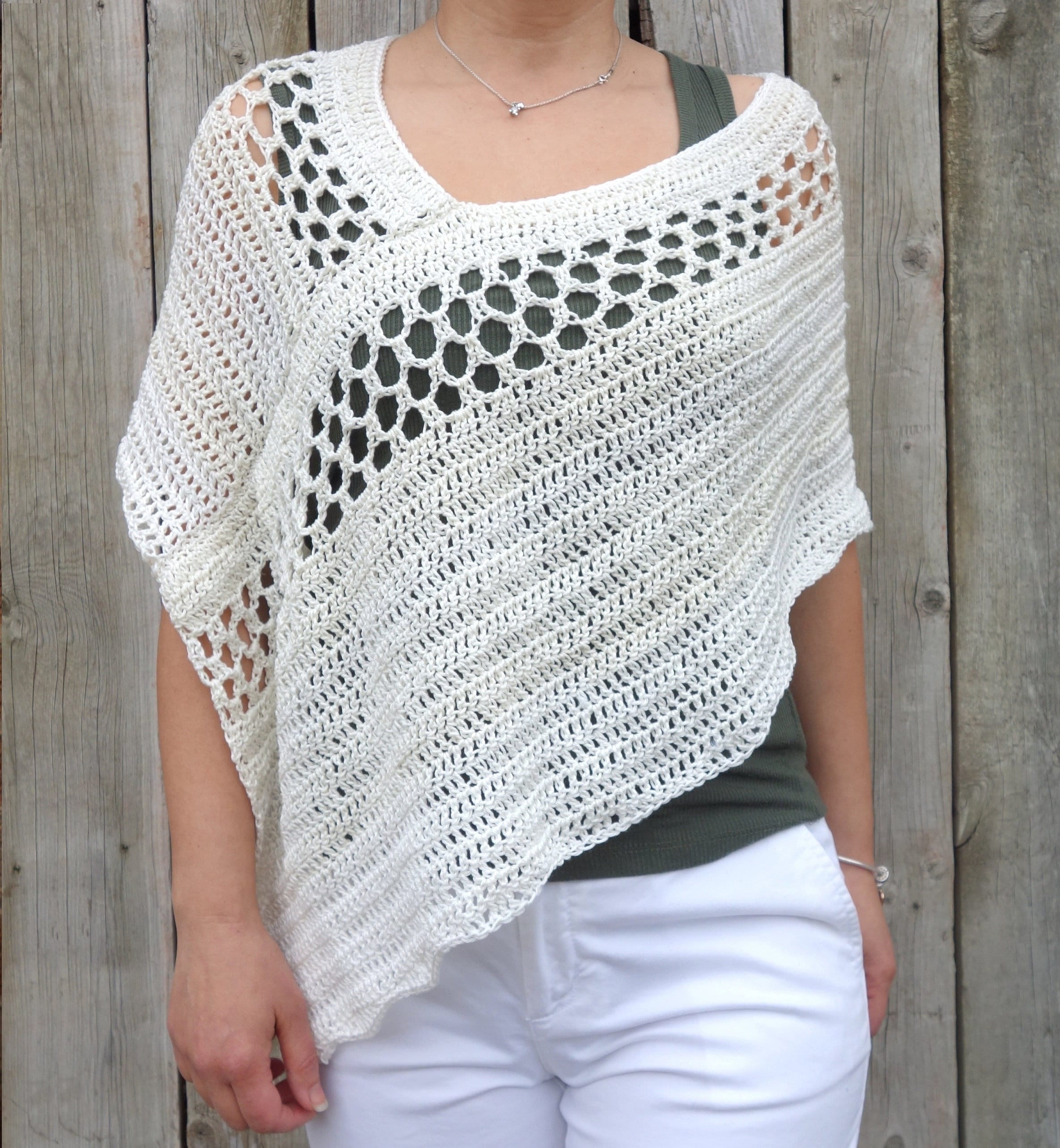 Poncho Cache-épaules Crochet Fait Main - Camaïeu De Bleu, Taille 38, Femme