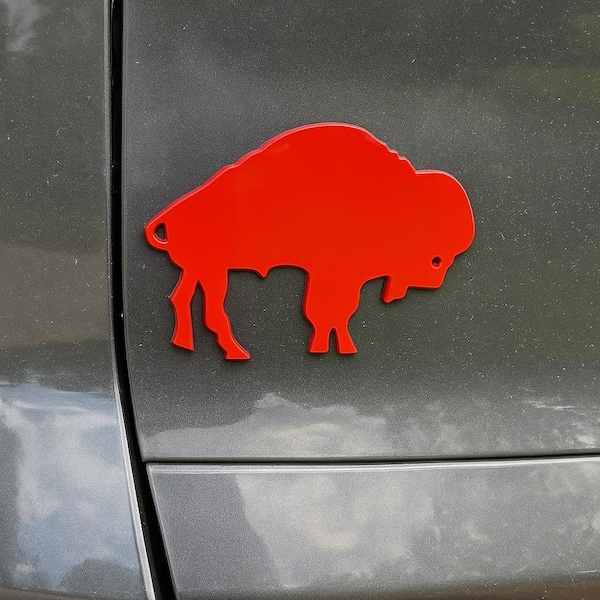 Buffalo Car Emblem 3M – Buffalo Football Decal - Easy Peel Stick 3M Backing - Custom Buffalo Sticker for Car - Bills Mafia