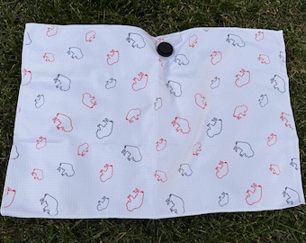 Custom Buffalo Towel – Vintage Buffalo Bowling Gift, Quick‑Dry Microfiber Golf Cart Towel, Buffalo Fan Accessory - Buffalo Gift for Dad