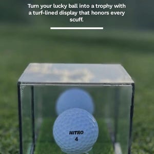 Premium Golf Ball Display Case with Turf Base | Personalized Golf Ball | Gift for Father's Day | Custom Golf Display Box | Hole in One