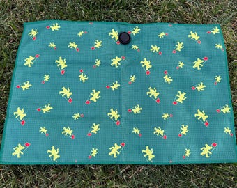 Dancing Bear Golf Towel Masters Inspired Design | Jam Band Golf Gift | Magnetic Towel Holder | Grateful Golf Accessories for Men - Custom