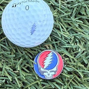 Grateful Golf Ball Marker Magnetic Hat Clip for Golf - Gift for Golf Fan - Gift for Deadhead - Stealie Golf - Steal Your Fade - Custom Golf