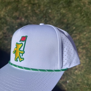 Dancing Bear Golf Hat – Custom Golf Hat Rope Snapback | Custom Dead Golf Hat for Dad - Masters Inspired Bear Flag