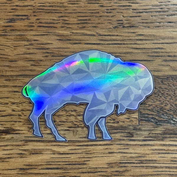 Buffalo Holographic Sticker - Buffalo Snow Decal - Buffalo Sticker Mafia Sticker Vintage Buffalo Fan
