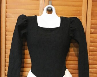 Vintage Skating/Dance Costume-Black and White with Chiffon Ruffles-Very Gently Used