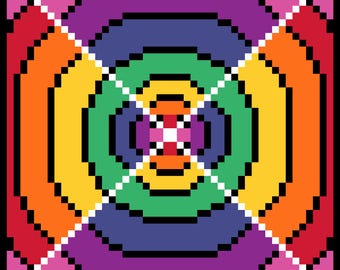 DIY Printable Little Rainbow #11 Easy Needlepoint/Cross Stitch Pattern and Instructions