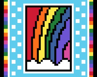 DIY Printable Little Rainbow #1 Easy Needlepoint/Cross Stitch Pattern