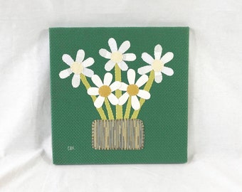 Daisy Vase #3 Fabric Wall Art