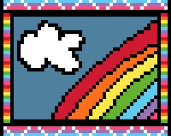 DIY Printable Little Rainbow #4 Easy Needlepoint/Cross Stitch Pattern