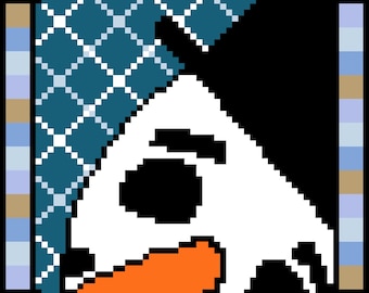 DIY Printable Little Winter Series Snowman Easy Needlepoint/Cross Stitch Pattern and Instructions