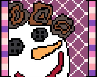 DIY Printable Little Winter Series SnowGram Easy Needlepoint/Cross Stitch Pattern and Instructions