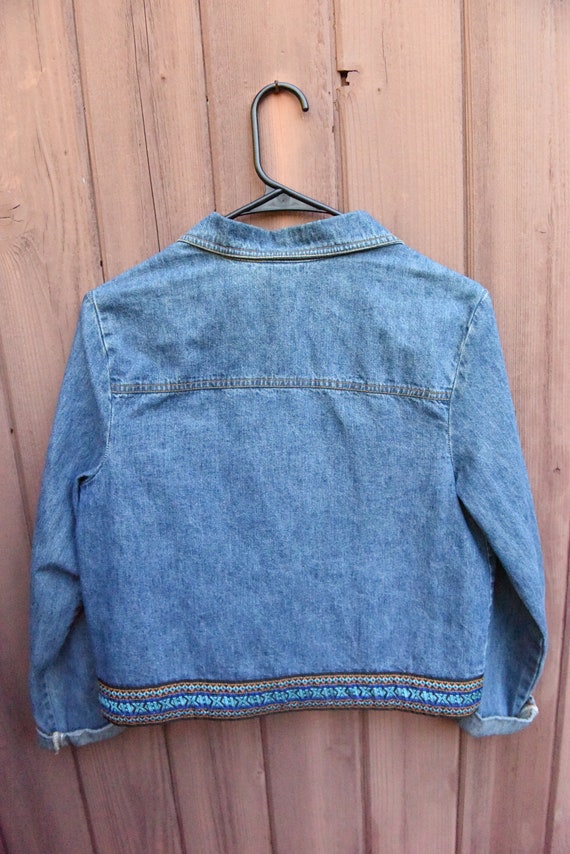 Vintage Jean Jacket With Classic 90's Boho Design - image 3