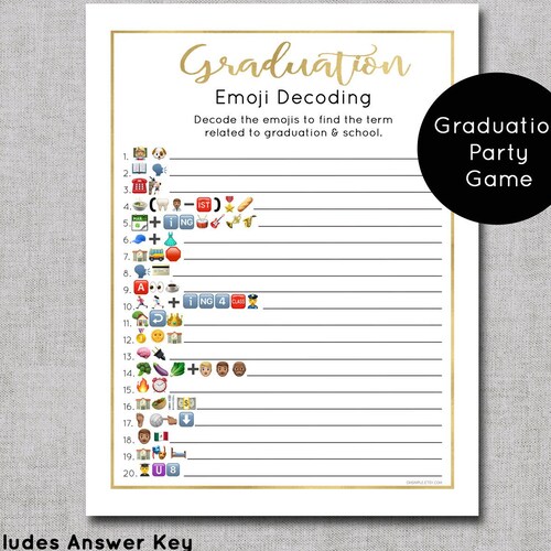 Graduation Games Graduation Emoji Game Graduation Etsy