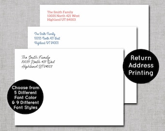 Return Address Printing, Envelope Printing, Add-on purchase Only