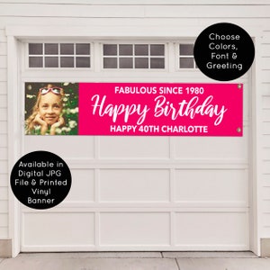 Birthday Banner, 40th Birthday Party Sign, Outdoor 50th Birthday Poster, 60th Birthday Yard Banner