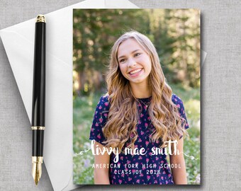 High School Graduation or College Graduation Invitations, Class of 2024 Graduation Announcement, Graduation Party Invites,