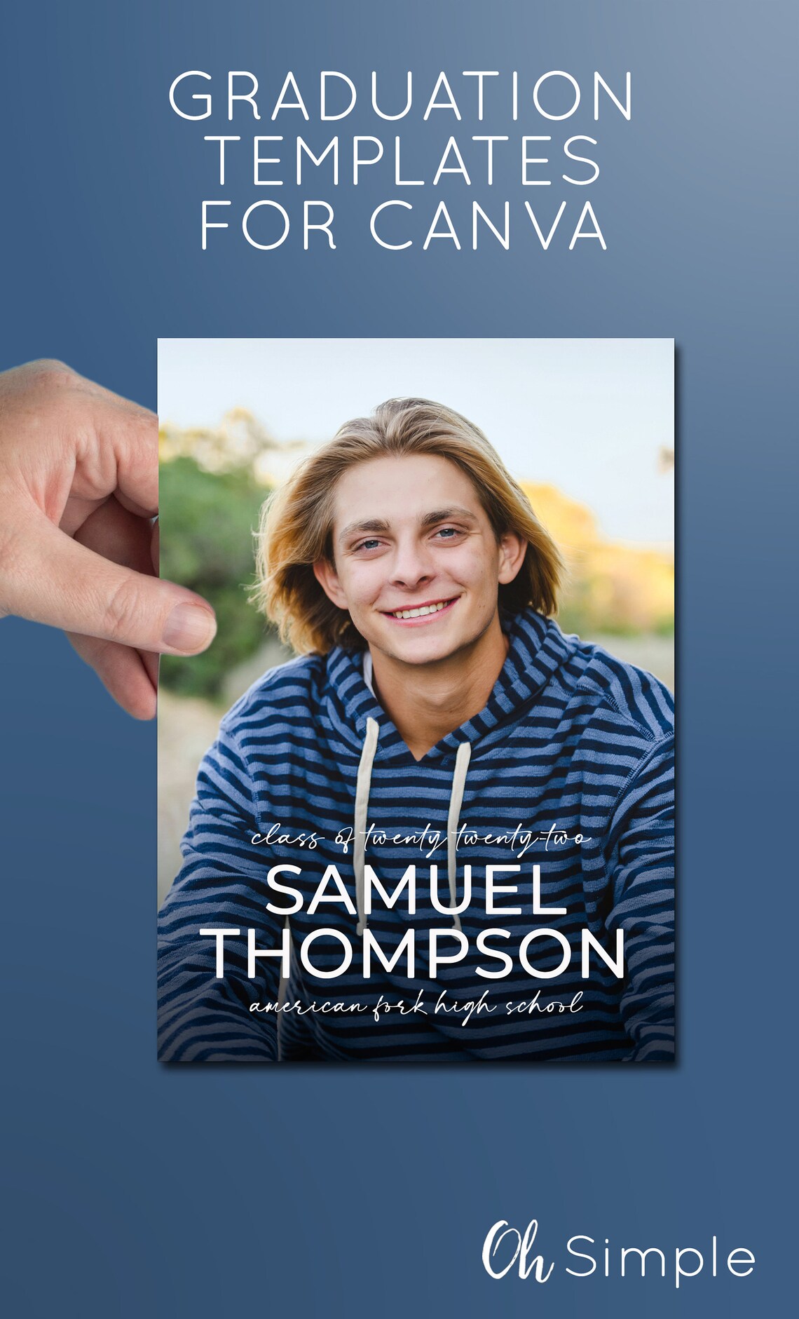 Modern Graduation Invite Canva Template Grad Party Invite Etsy