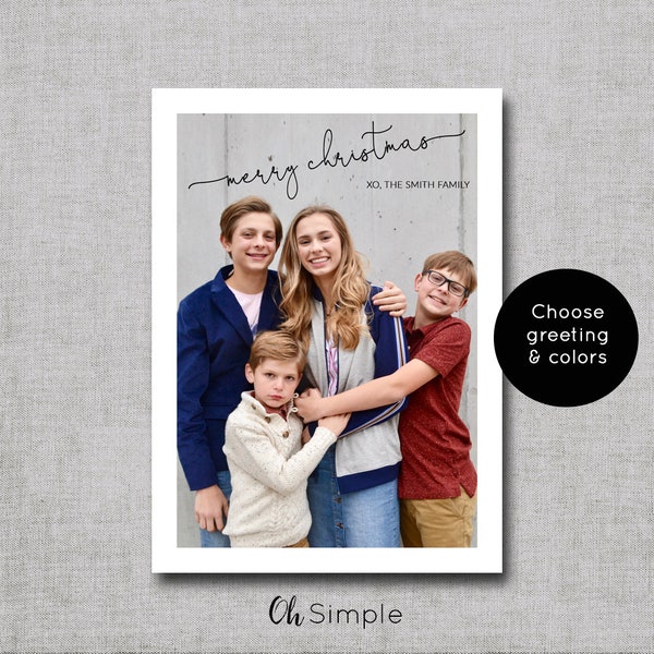 Modern Christmas Cards, Photo Holiday Cards, Minimalist Photo Christmas Cards