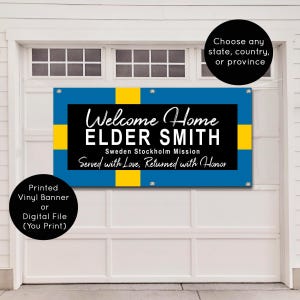 Missionary Welcome Home Banner: LDS Elder, Sister, or Senior (Digital File or Printed)