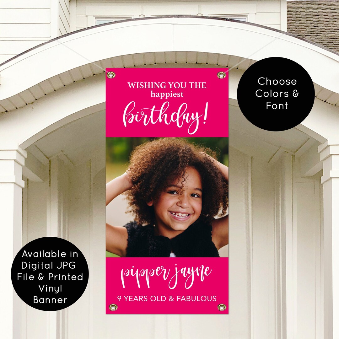 Outdoor Birthday Banner Birthday Yard Flag Birthday Etsy