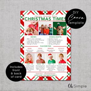 Funny Christmas Card TEMPLATE, Movie Poster Card, Holiday Card Newsletter Template Editable in Canva