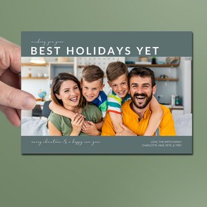 Holiday Wishes Card Template, Minimalist Holiday Photo Card Template image 10