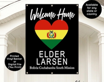 Cartel de bienvenida para misioneros: Élder y hermana, bienvenidos a casa (impreso o digital)