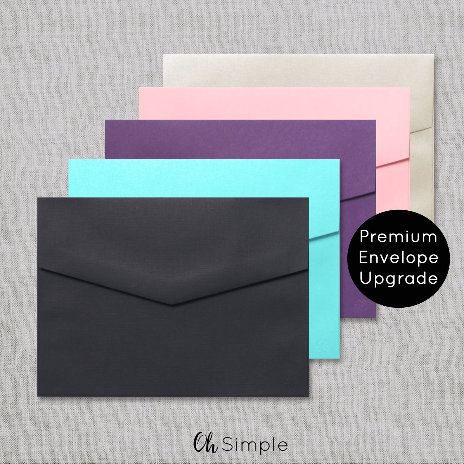 Premium Envelope Upgrade Black Envelopes Seafoam Green Etsy