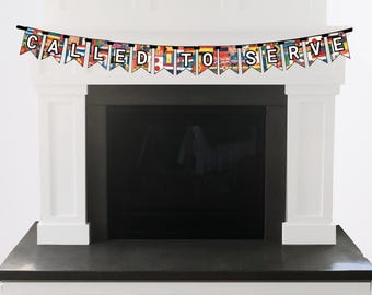 Banner Misionero Llamado a Servir para la inauguración del Llamado a la Misión: Decoraciones de descarga instantánea