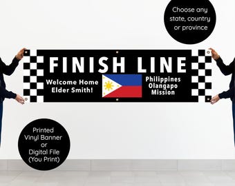 Welcome Home Missionary Finished Line Banner: LDS Airport Sign (Printed or Digital)