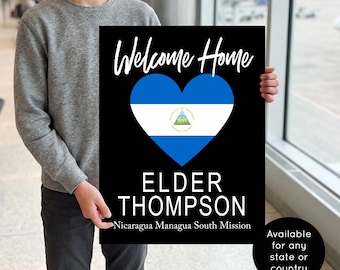 Cartel de bienvenida para misioneros: Élder y hermana, bienvenidos a casa (impreso o digital)