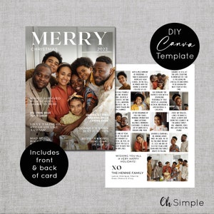 Funny Christmas Card Year in Review Template, Clever Family Newsletter Canva