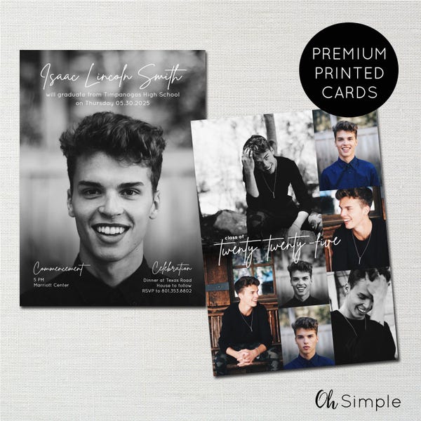 Class of 2026 Graduation Invitations, Photo Collage Design (Printed or Digital)
