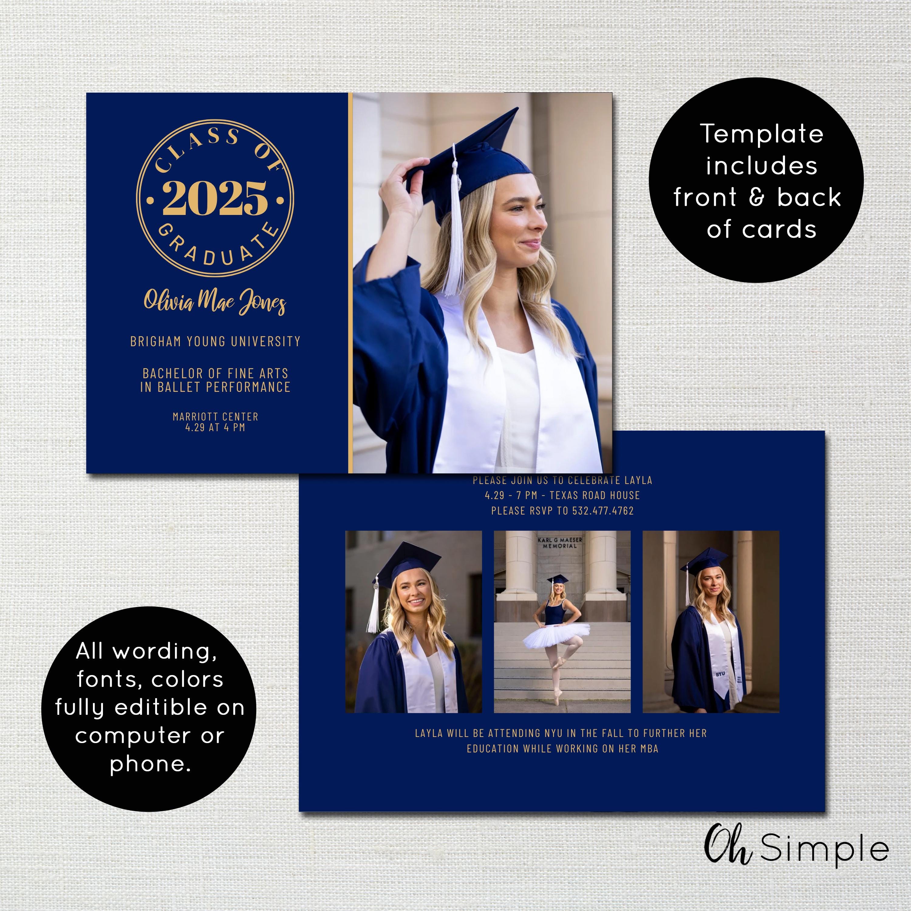 college grad announcement cards Graduation Announcement Photo Cards & Invitation