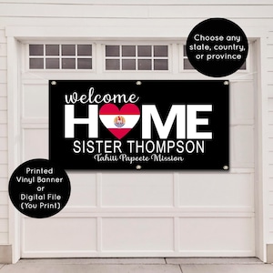 Welcome Home Missionary Banner: Elder or Sister Sign (Digital or Printed)