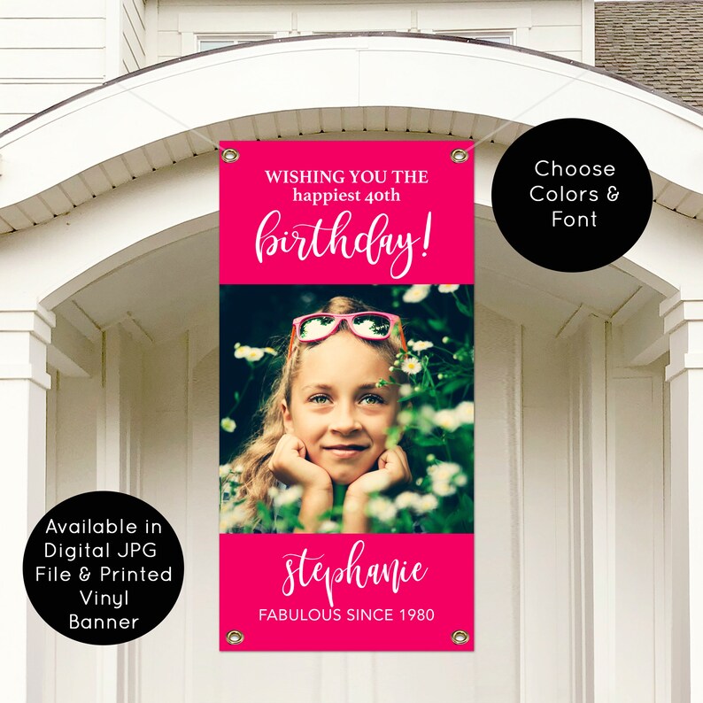 Outdoor Birthday Banner Birthday Yard Flag Birthday Etsy