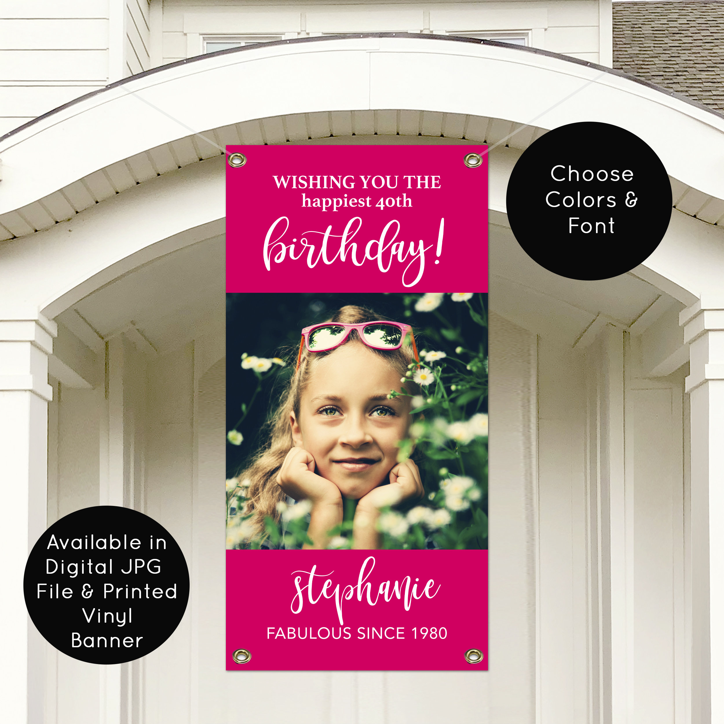 Outdoor Birthday Banner Birthday Yard Flag Birthday Etsy